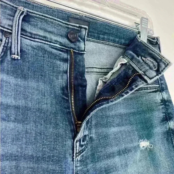 Mother Mid Rise Dazzler Ankle Fray in Weekend Warrior Straight Leg Jeans Size 27 - Picture 6 of 12